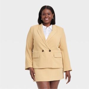 Women's Signature Crepe Slim Fit Blazer - A New Day™ Tan XL NWT